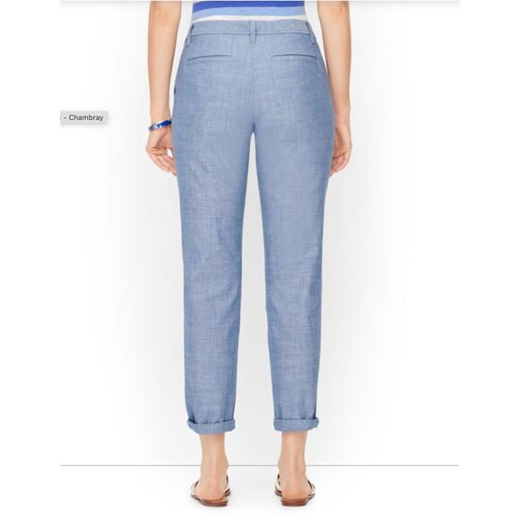 Talbots Relaxed Chino Pants Classic Chambray Blue Plus Size 16W - Picture 2 of 8